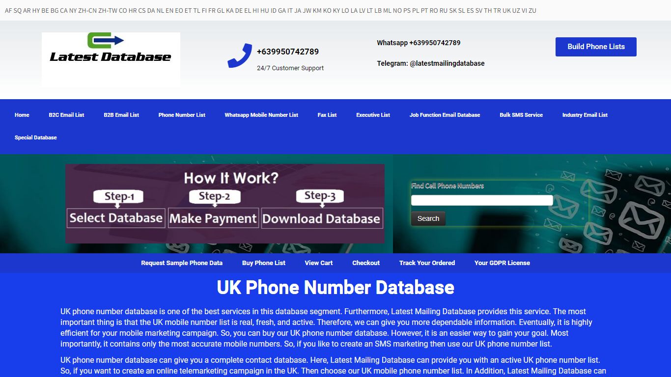 UK Phone Number Database List | Latest Mailing Database